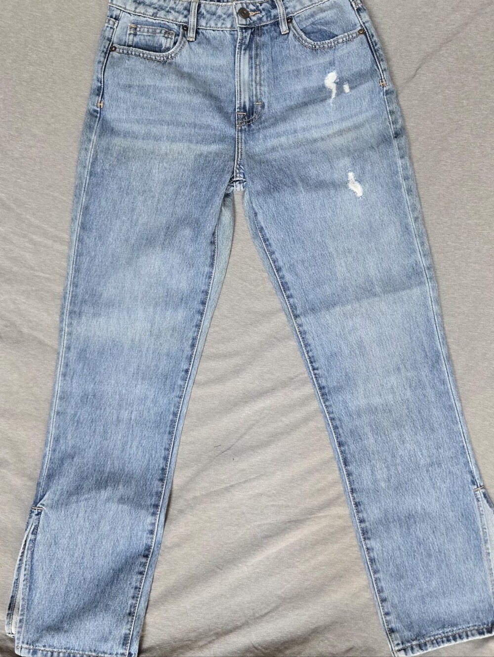 HIDDEN Jeans Tracey High Rise Split Hem Straight Jeans Light Wash 26 NWT